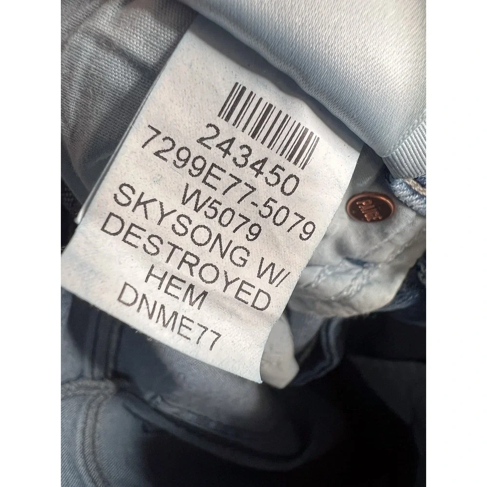 PAIGE Sarah Slim‎ Crop Jeans Size 26 Skysong with Distressed Hem Skinny Straight